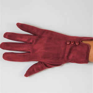 Glove Faux Suede Burgundy