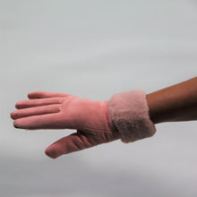 Load image into Gallery viewer, Glove - Faux Fur Vegan Suede - Soft Pink
