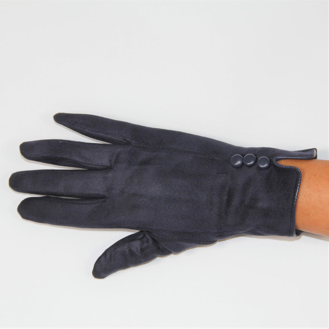 Glove Faux Suede Navy