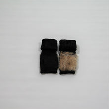 Load image into Gallery viewer, Glove Fingerless - Rabbit Fur and Wool - Black
