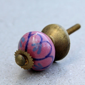 Pink Pattern - small Round Drawer Knob