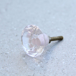 Diamond Glass - Pale Pink 2cm - Door Drawer Knob