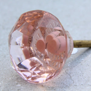 Diamond Glass - Pale Pink 4cm - Door Drawer Knob