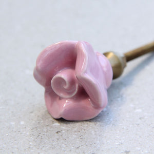 Shabby Chic - Small Pink Rose - Knob