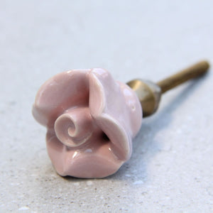 Shabby Chic - Ceramic Rose Pale Pink - Knob