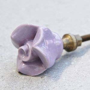 Shabby Chic - Plae Purple - Rose Drawer Knob