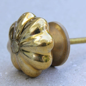 Metallic Gold Antique Look - Flower Shape Knob