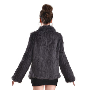 Jacket - Luxury soft rabbit fur - mid long Soft Grey