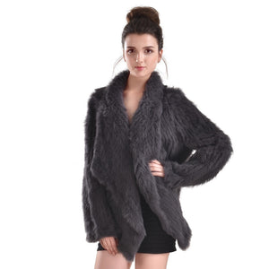 Jacket - Luxury soft rabbit fur - mid long Soft Pink