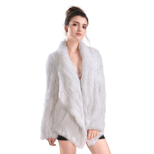 Jacket - Luxury soft rabbit fur - mid long White
