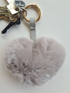 Keyrings - Heart Keyring Soft Grey