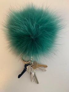Keyrings - Fluffy Ball Keyring Emerald