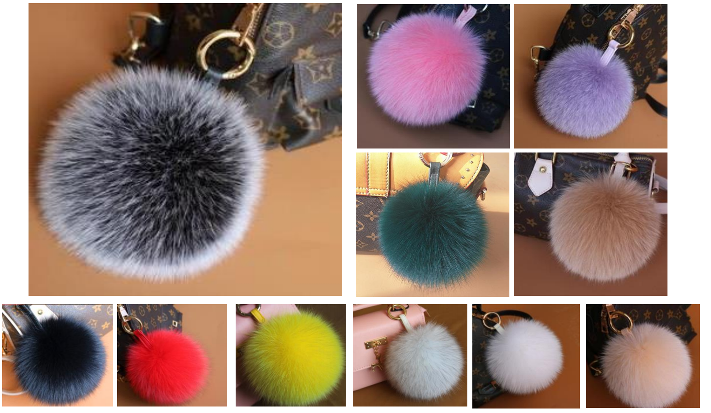 Keyrings Fluffy Ball Keyring Hot Pink Silk Route Australia