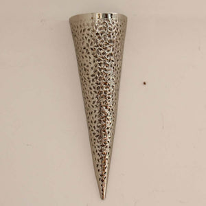 Wall Light - Sconce - Medium Silver Metal - Cut Out Cone Shape