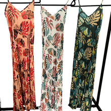 Load image into Gallery viewer, Palm Printed Pleated Stunning Maxi Summer Dress
