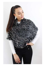 Load image into Gallery viewer, Poncho - Rabbit Fur - Natural Grey
