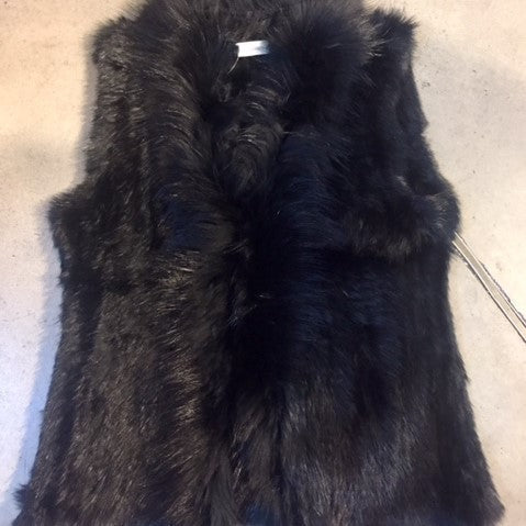 Rabbit fur clearance vest black