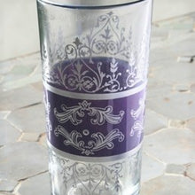 Load image into Gallery viewer, Moroccan Tall Tea Glass - Pale Purple Silver set of 6 Tunise
