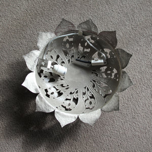 Wall Light - Sun Flower Shape - Matte Silver