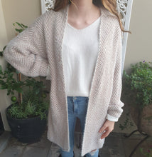 Load image into Gallery viewer, Cardigan Long Sleeve Knit wool Blend Zigzag Pattern Pink

