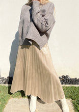 Load image into Gallery viewer, Animale - Suede metalic feel pleated skirt - Gold Leopard
