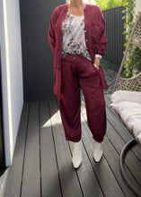 Load image into Gallery viewer, Channel Silky Balloonesque Pant - Wine (3 piece set available)
