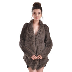 Jacket - Luxury soft rabbit fur - mid long Chocolate