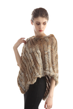 Load image into Gallery viewer, Poncho - Rabbit Fur - Navy
