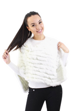Load image into Gallery viewer, Poncho - Rabbit Fur - Navy
