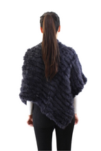 Load image into Gallery viewer, Poncho - Long Rabbit Fur - Navy
