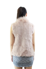 Load image into Gallery viewer, Rabbit Fur vest  -with Raccoon Front  - White
