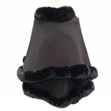 Load image into Gallery viewer, Cape - Wrap - Faux Fur Trim - Black
